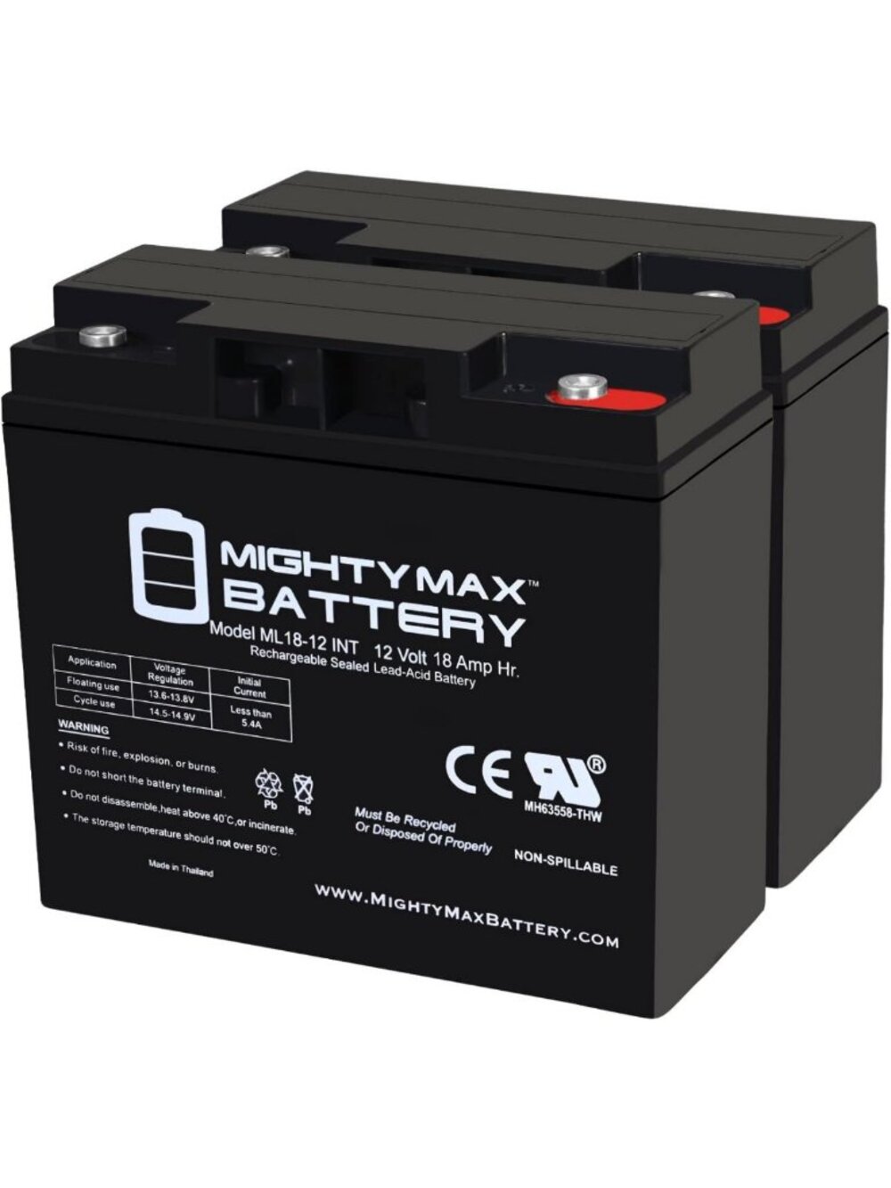 12V 18AH SLA Replacement Battery for Black & Decker CMM1200 - 2 Pack, Durable
